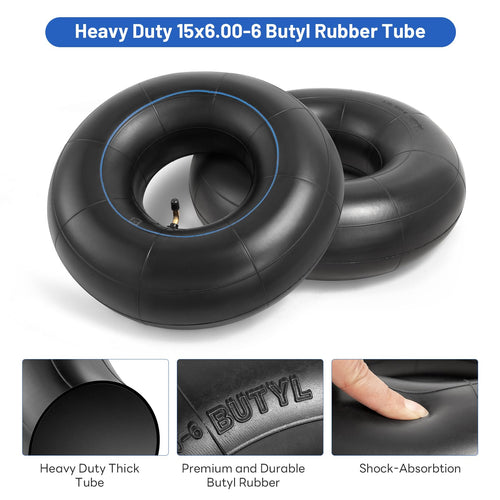 15x6.00-6 Butyl Inner Tubes with TR-87 Bent Valve Stem 2 Pcs T471867