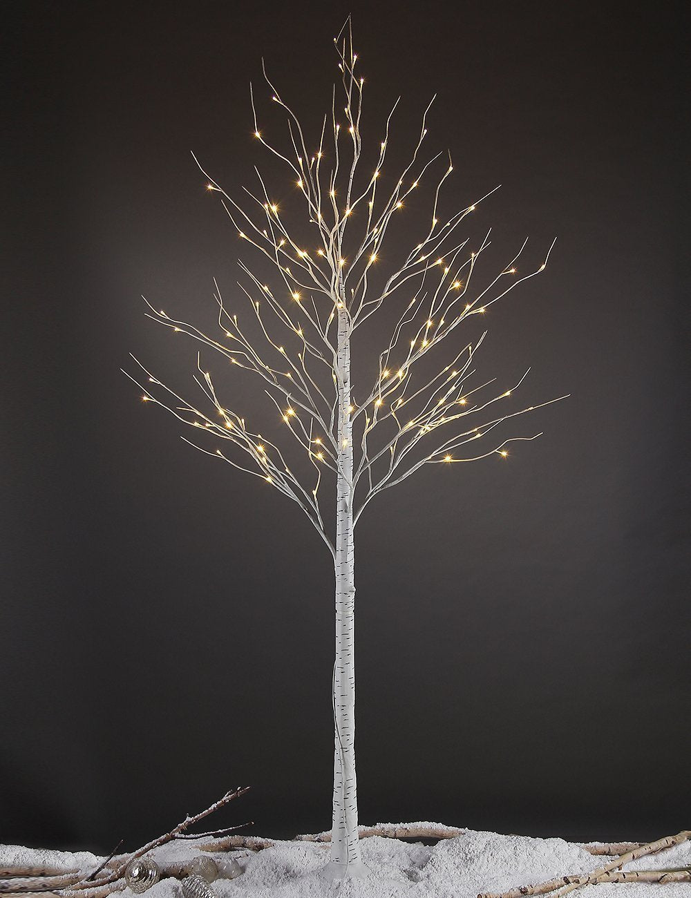 8FT 132 LED Birch Tree Warm White J4633
