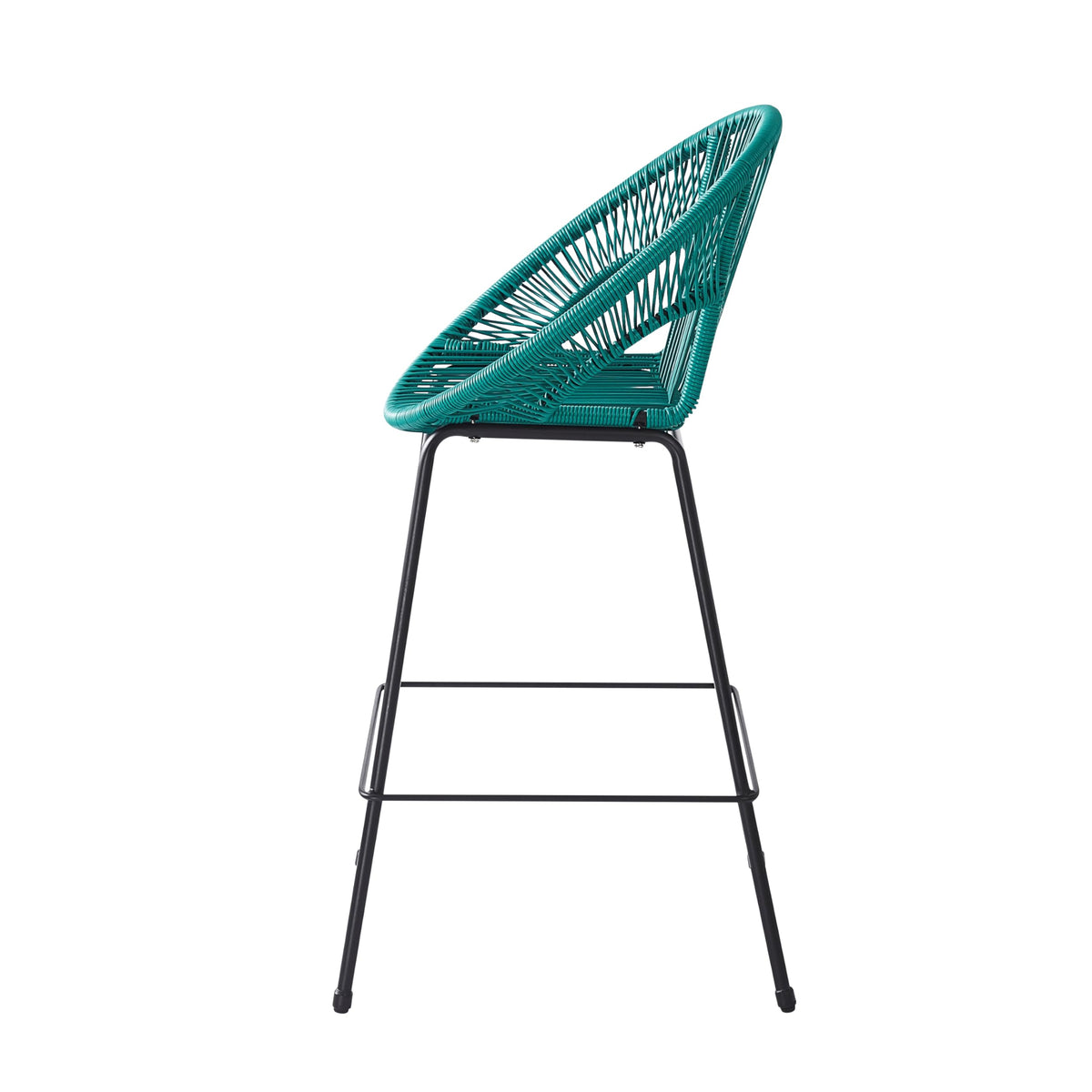 Teal Faux Wicker Outdoor Bar Stool Set of 2 S692606
