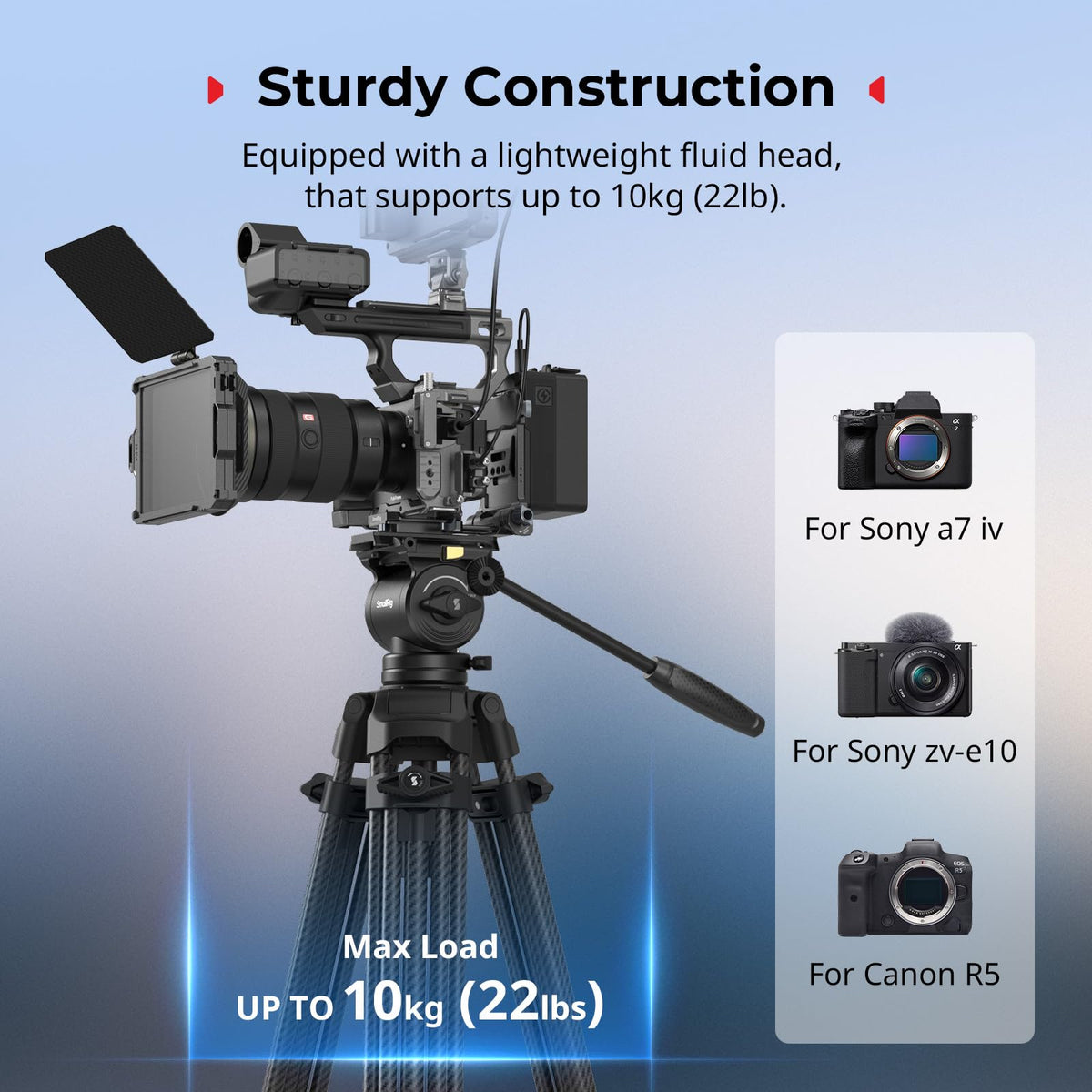 Carbon Fiber Heavy Duty Video Tripod with Fluid Head P80961