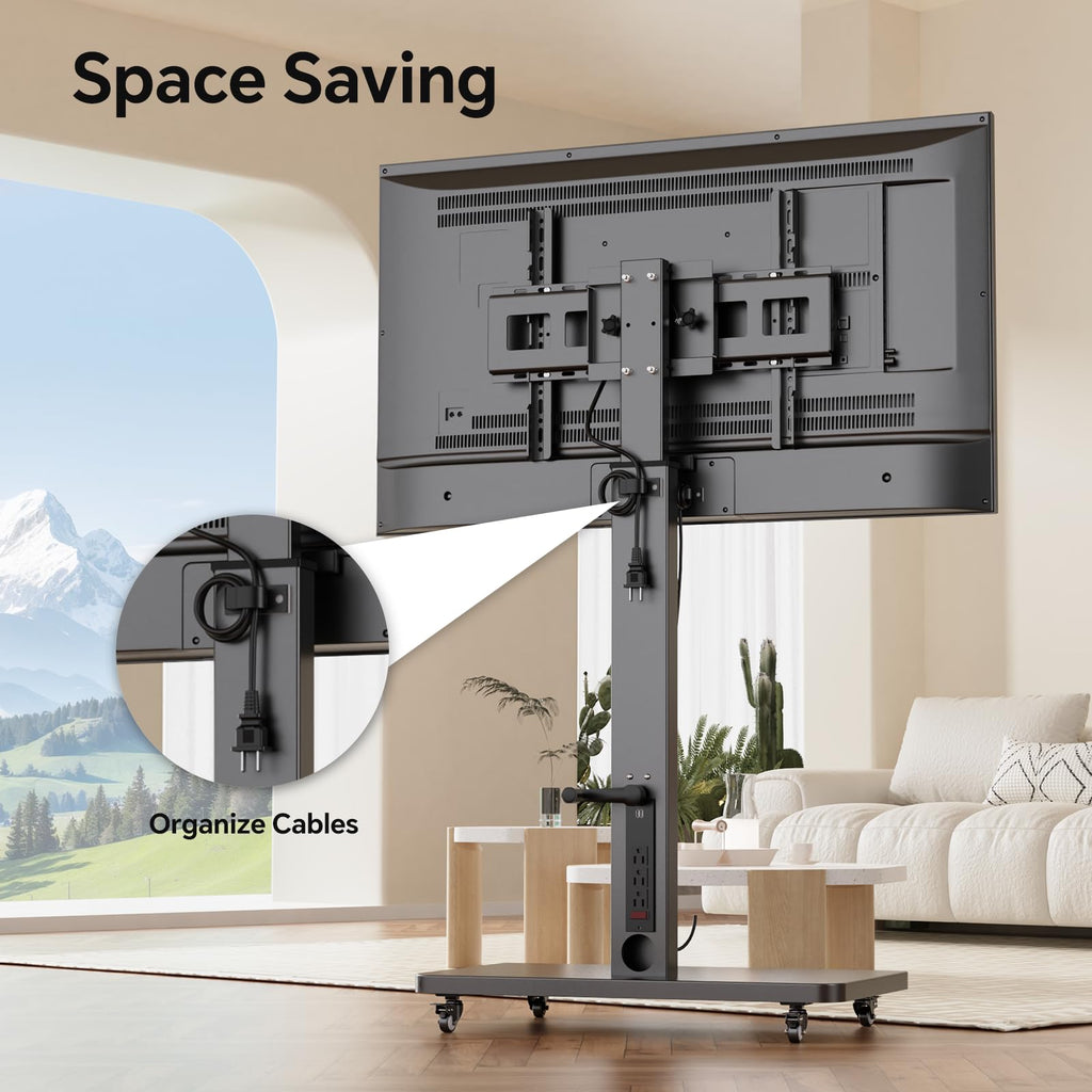 Mobile TV Stand with Power Outlet and Wheels H659519