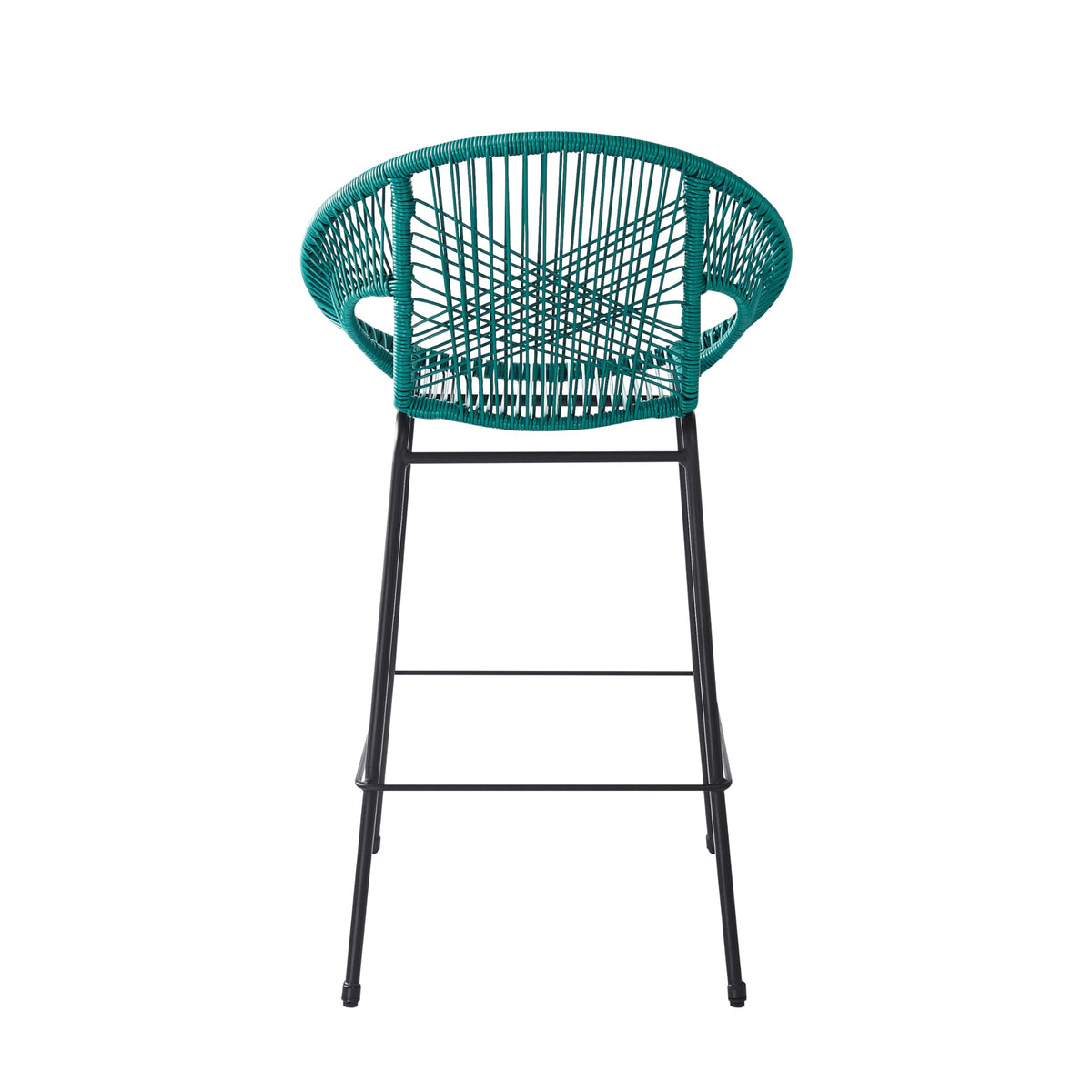 Teal Faux Wicker Outdoor Bar Stool Set of 2 S692606