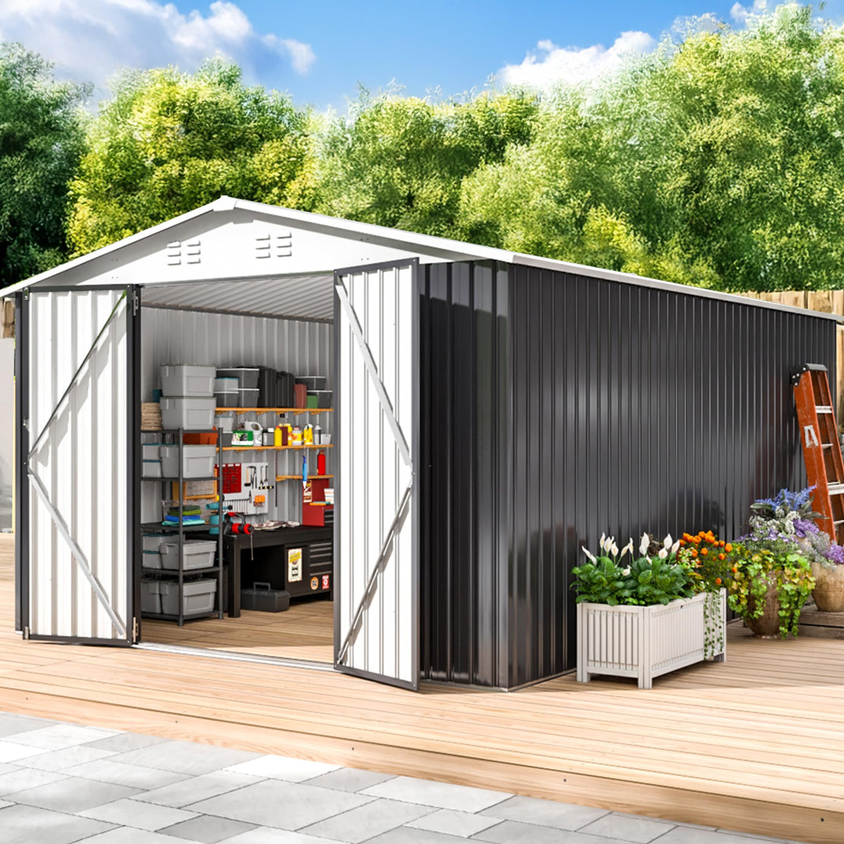 10x14 FT Outdoor Storage Shed Y909