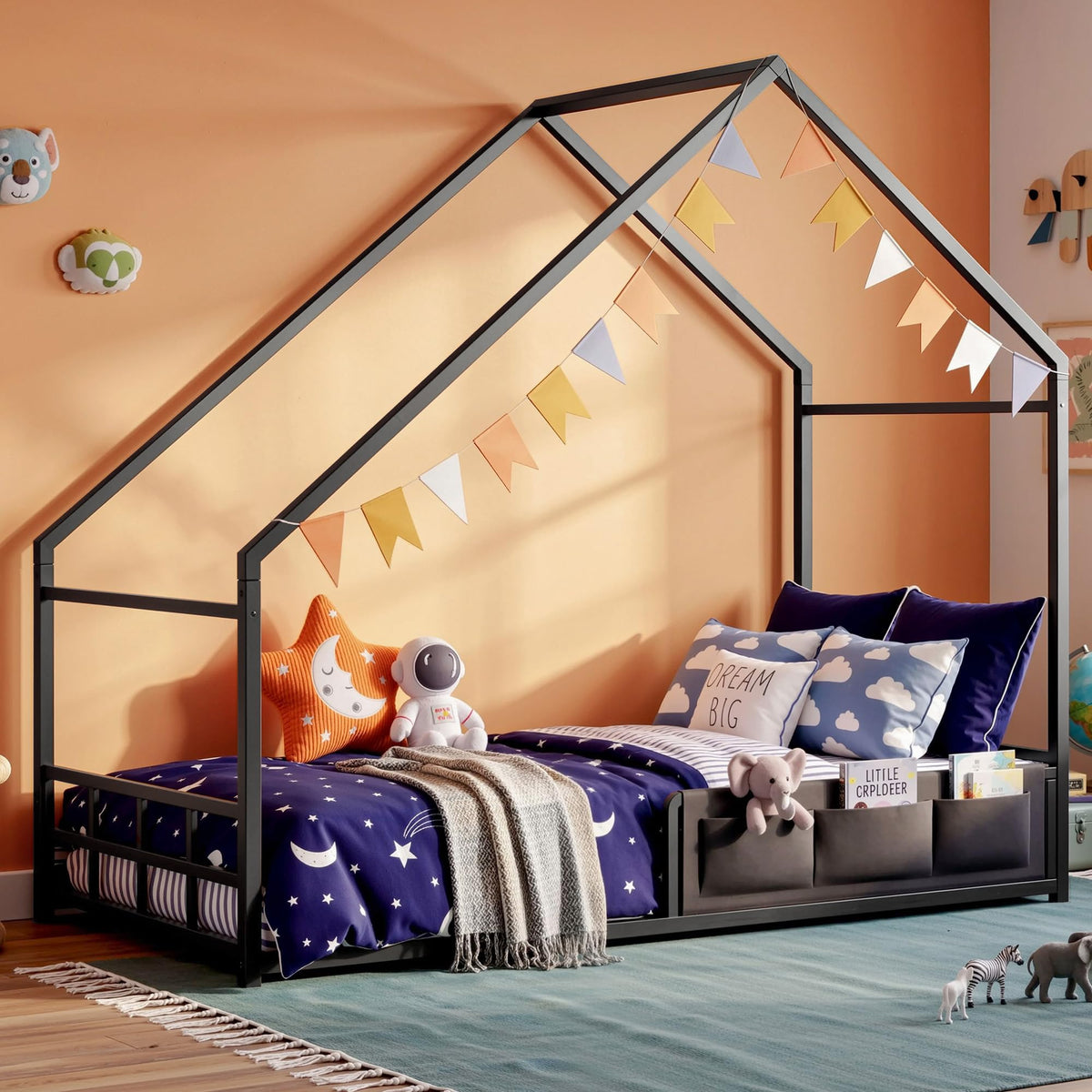 Twin Size Metal Floor Bed Frame X23301