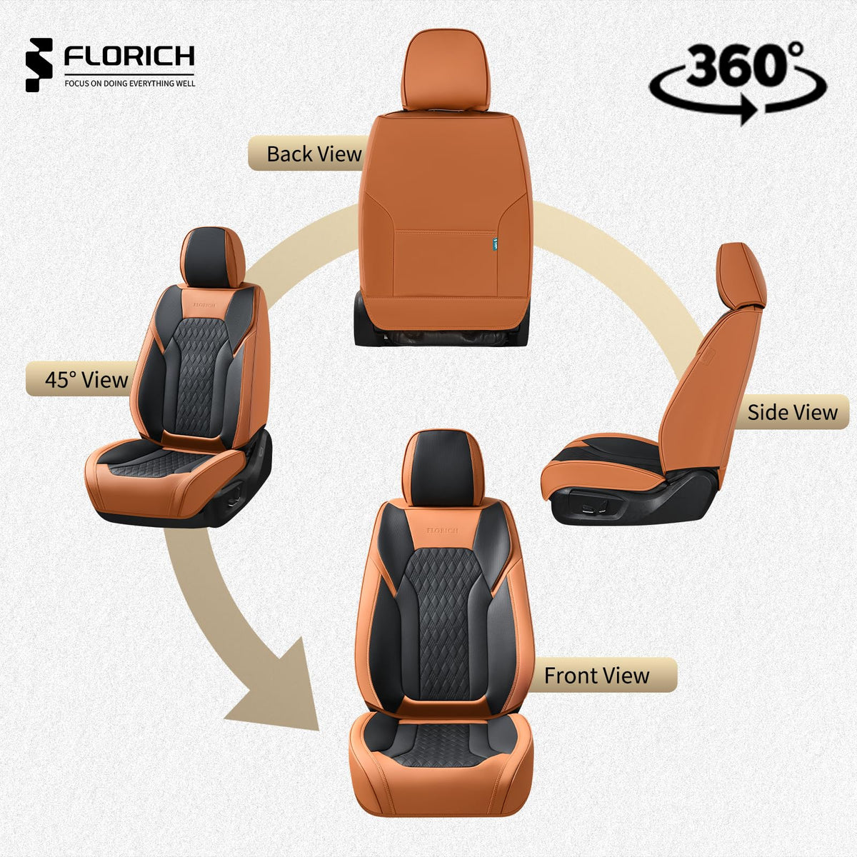 Nappa Leather Car Seat Covers Full Set U13250