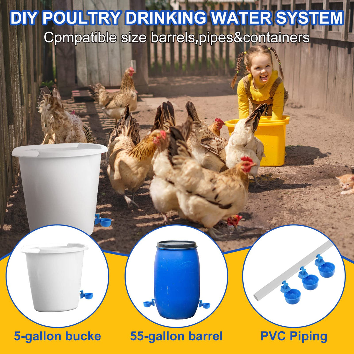 50 Pcs Chicken Waterer Cup A7829