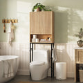 Freestanding Tall Wood Over The Toilet Storage Cabinet H94517