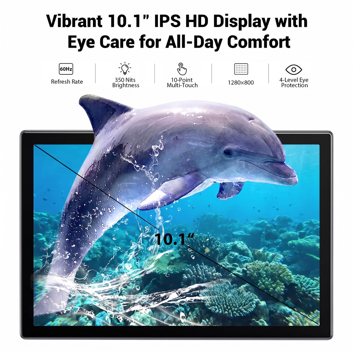 10.1" Android 16 Tablet with Keyboard, 30GB RAM 64GB ROM, Gray M472415