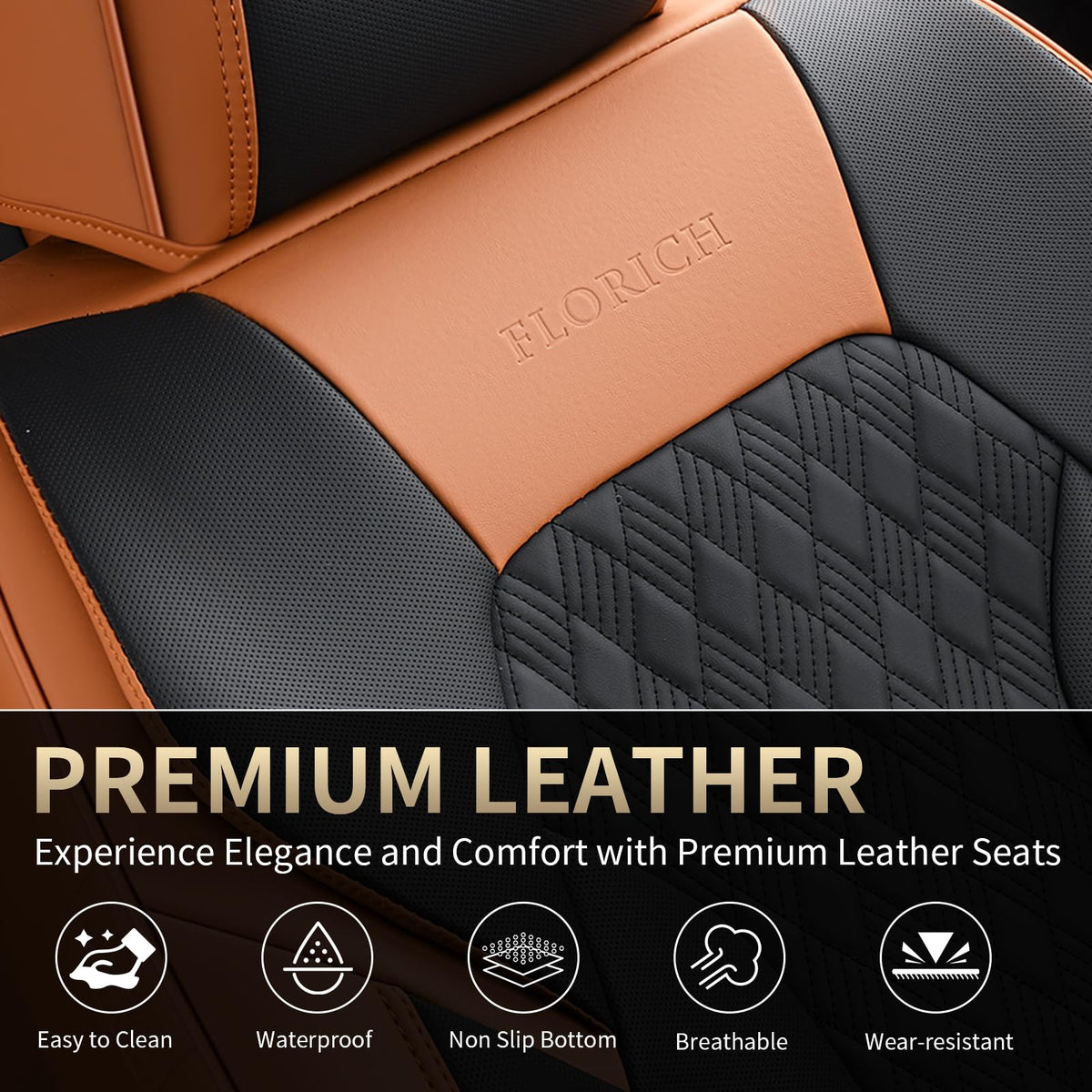 Nappa Leather Car Seat Covers Full Set U13250