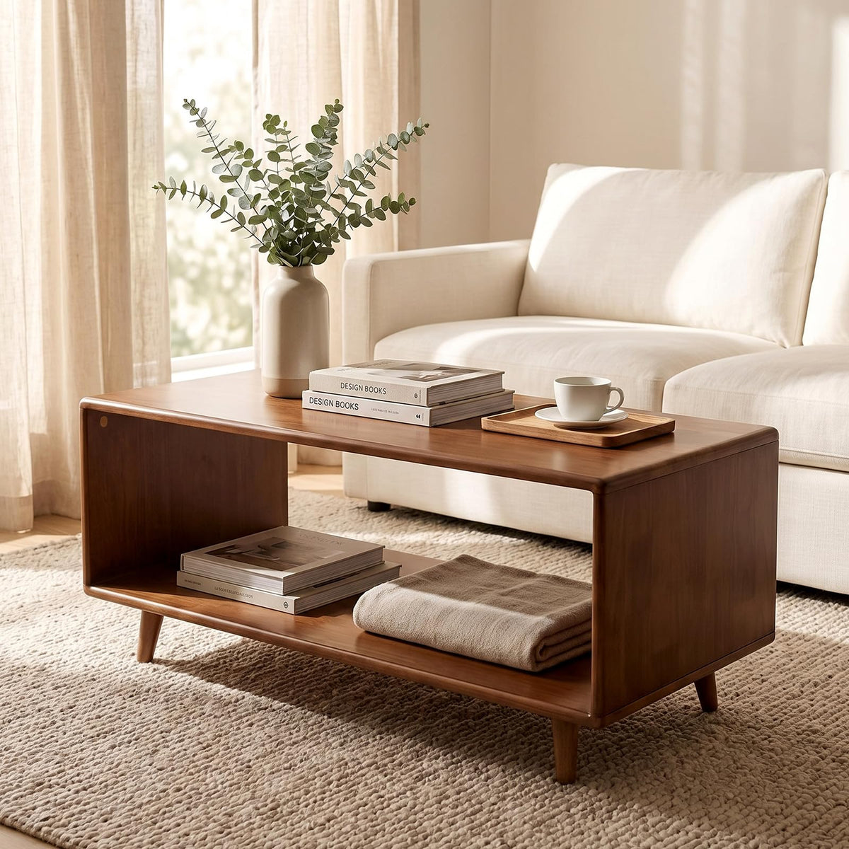39" Rectangular Solid Wood Coffee Table R2188