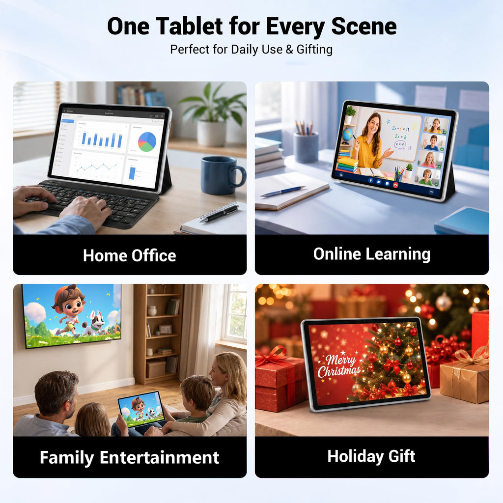 10.1" Android 16 Tablet with Keyboard, 30GB RAM 64GB ROM, Gray M472415