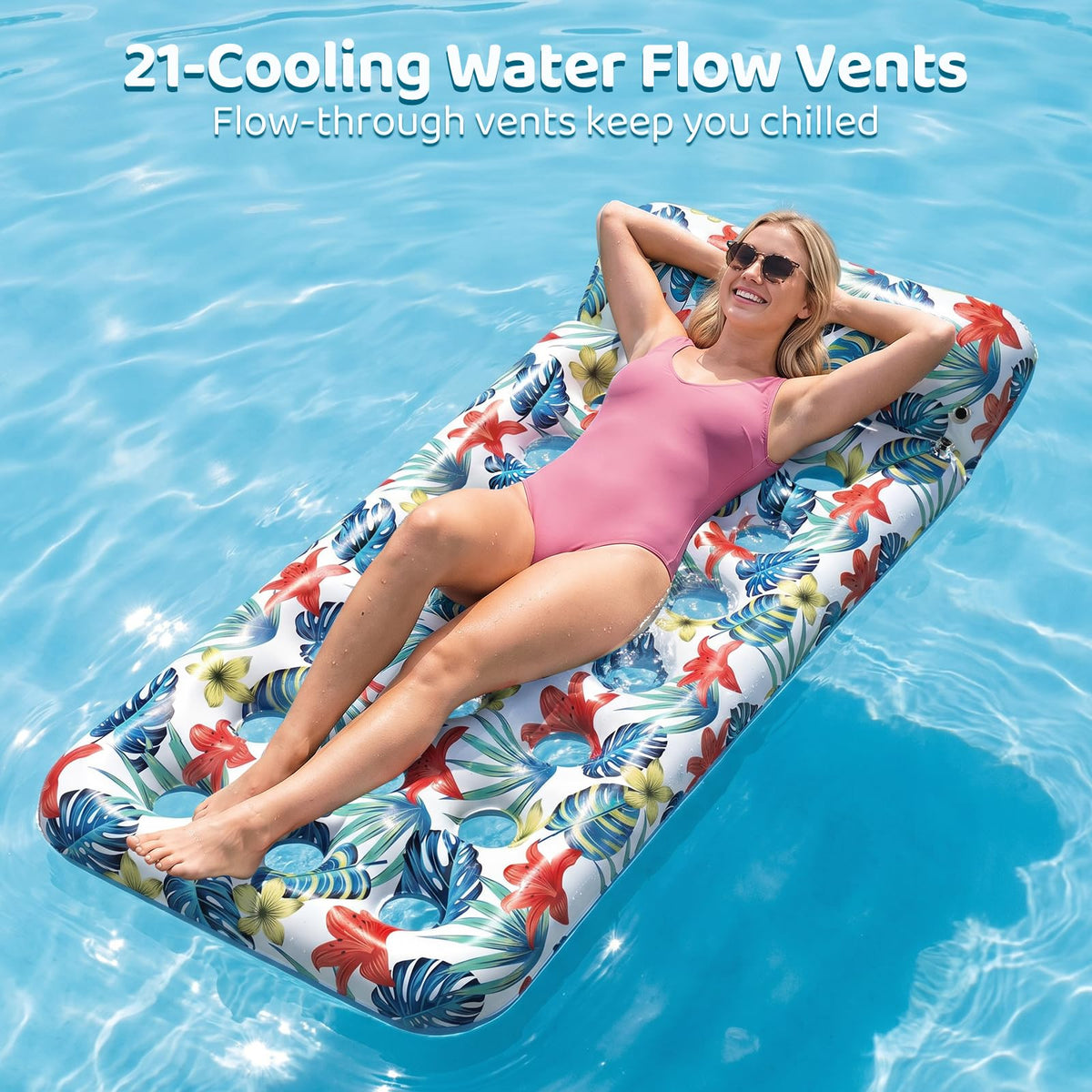 4 Pack Oversized Inflatable Pool Floats with Headrest Q9530