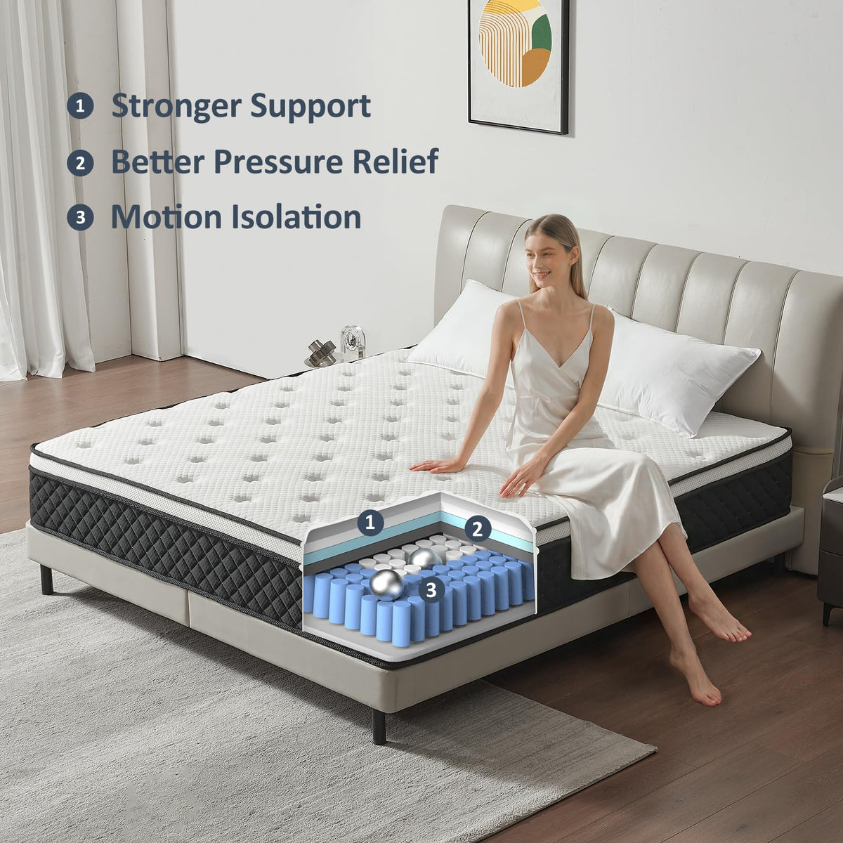 Full Size 12 Inch Pocket Spring Mattress H459