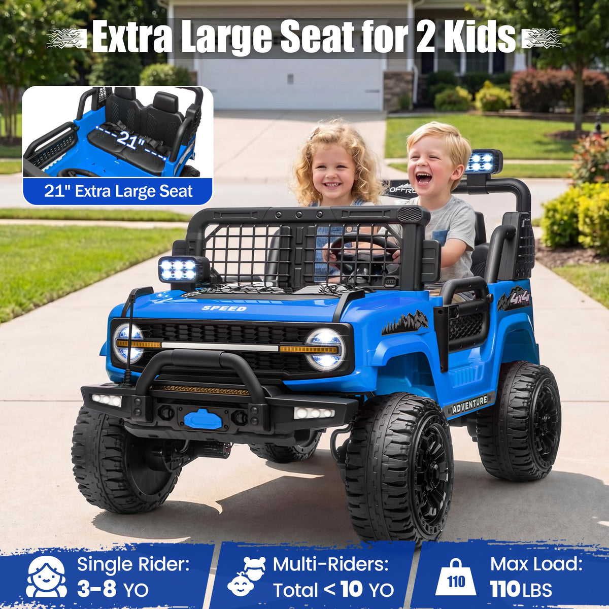 24V Electric 2 Seater Ride On Truck Toy with Remote Control C156