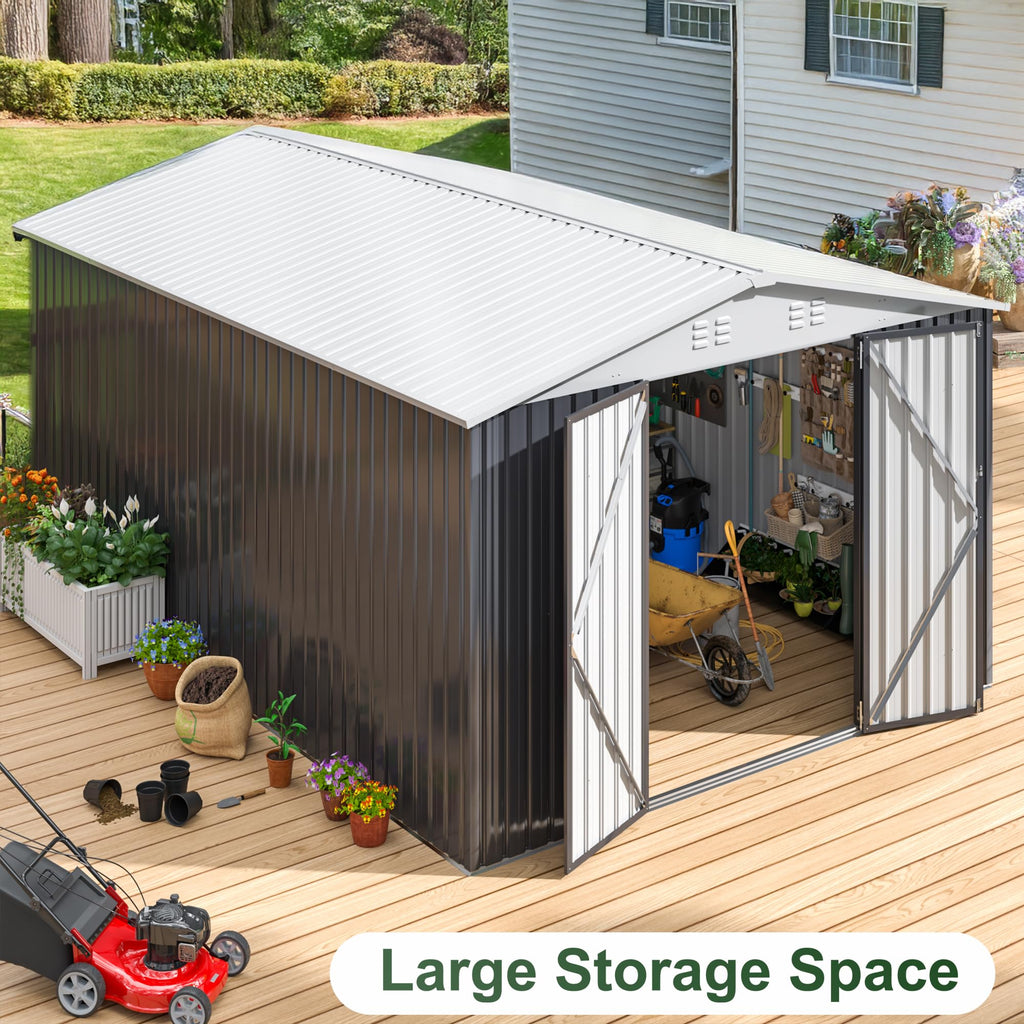 10x14 FT Outdoor Storage Shed Y909