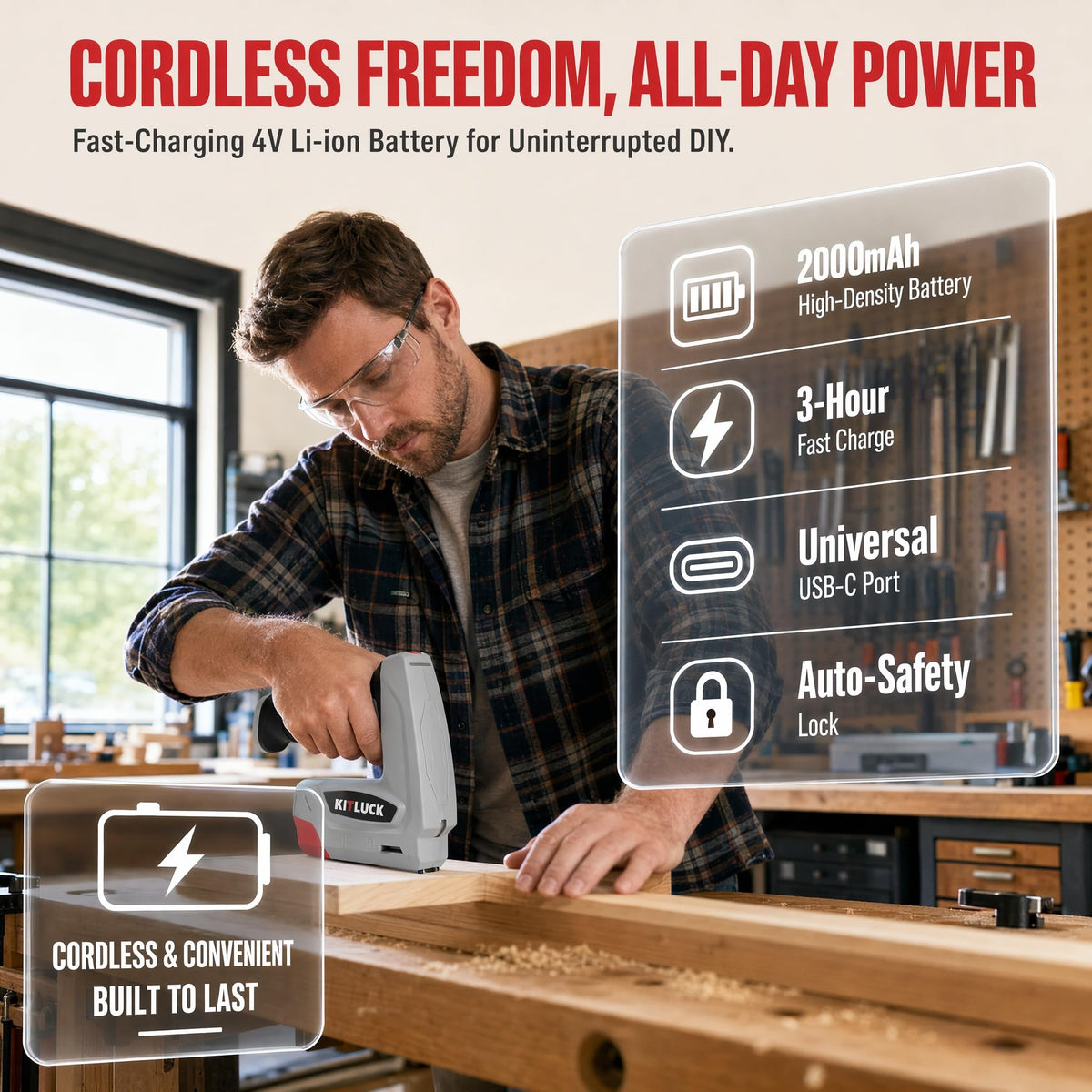 4V Cordless Electric Staple Gun Z4839