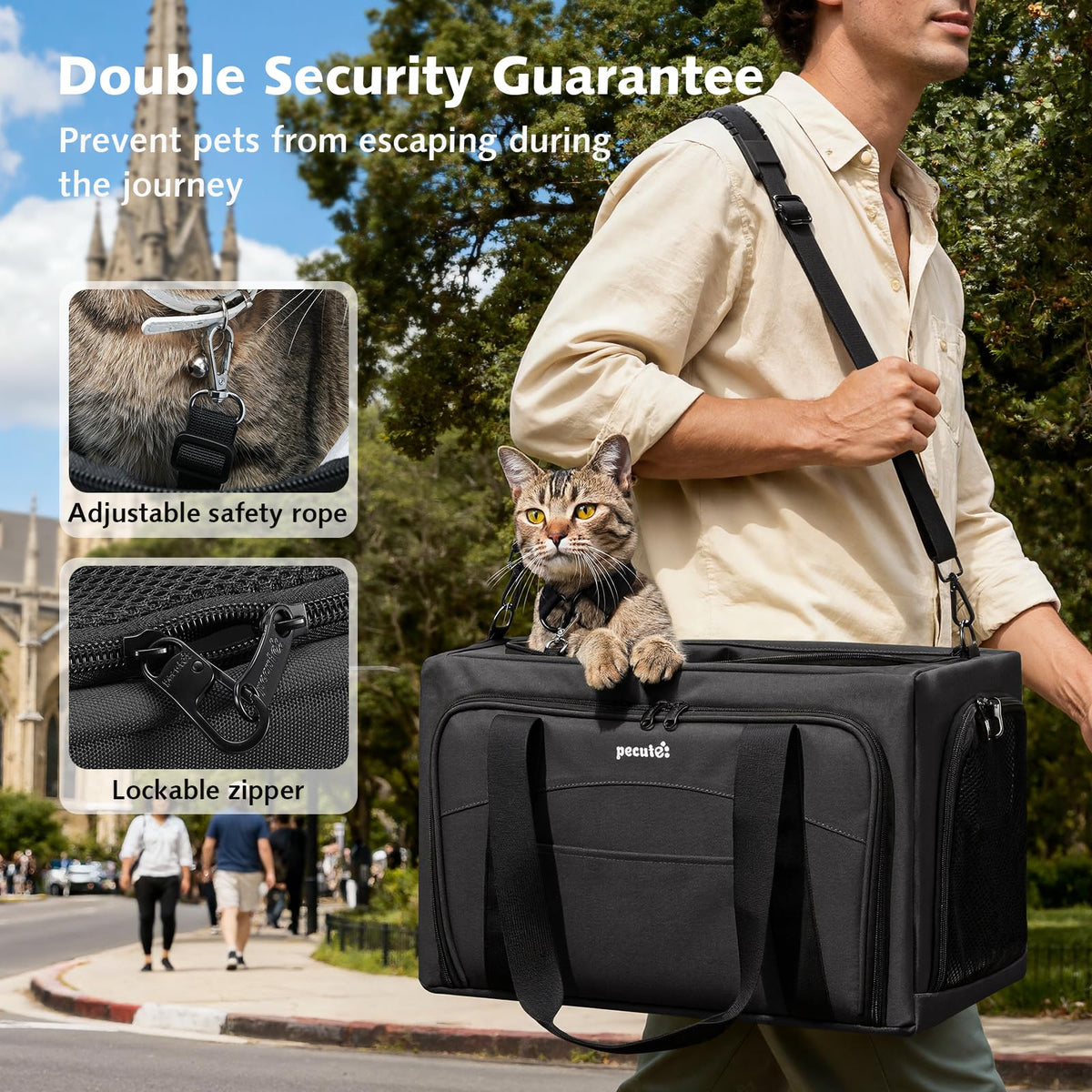 Expandable Dark Gray Cat Carrier X61375