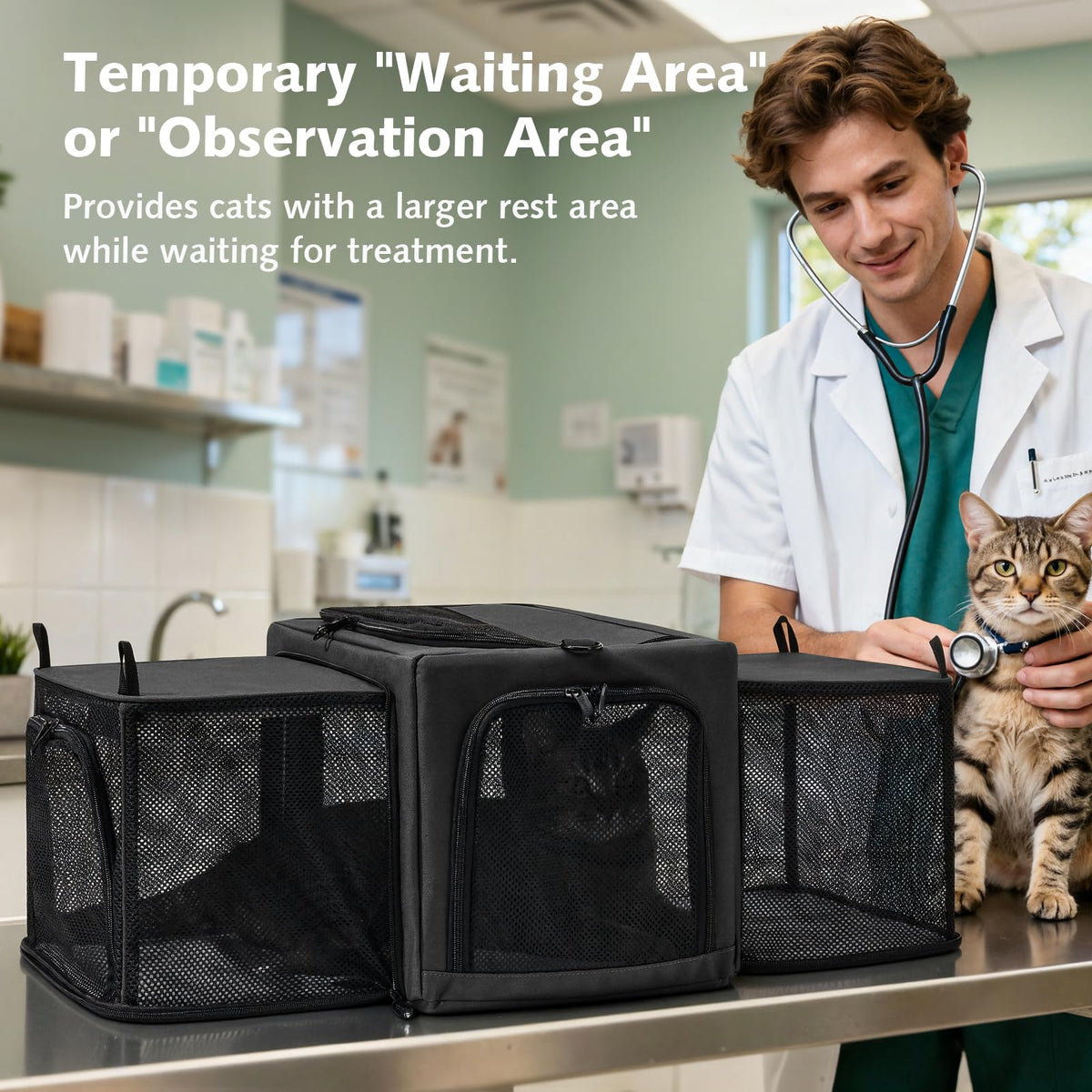 Expandable Dark Gray Cat Carrier X61375