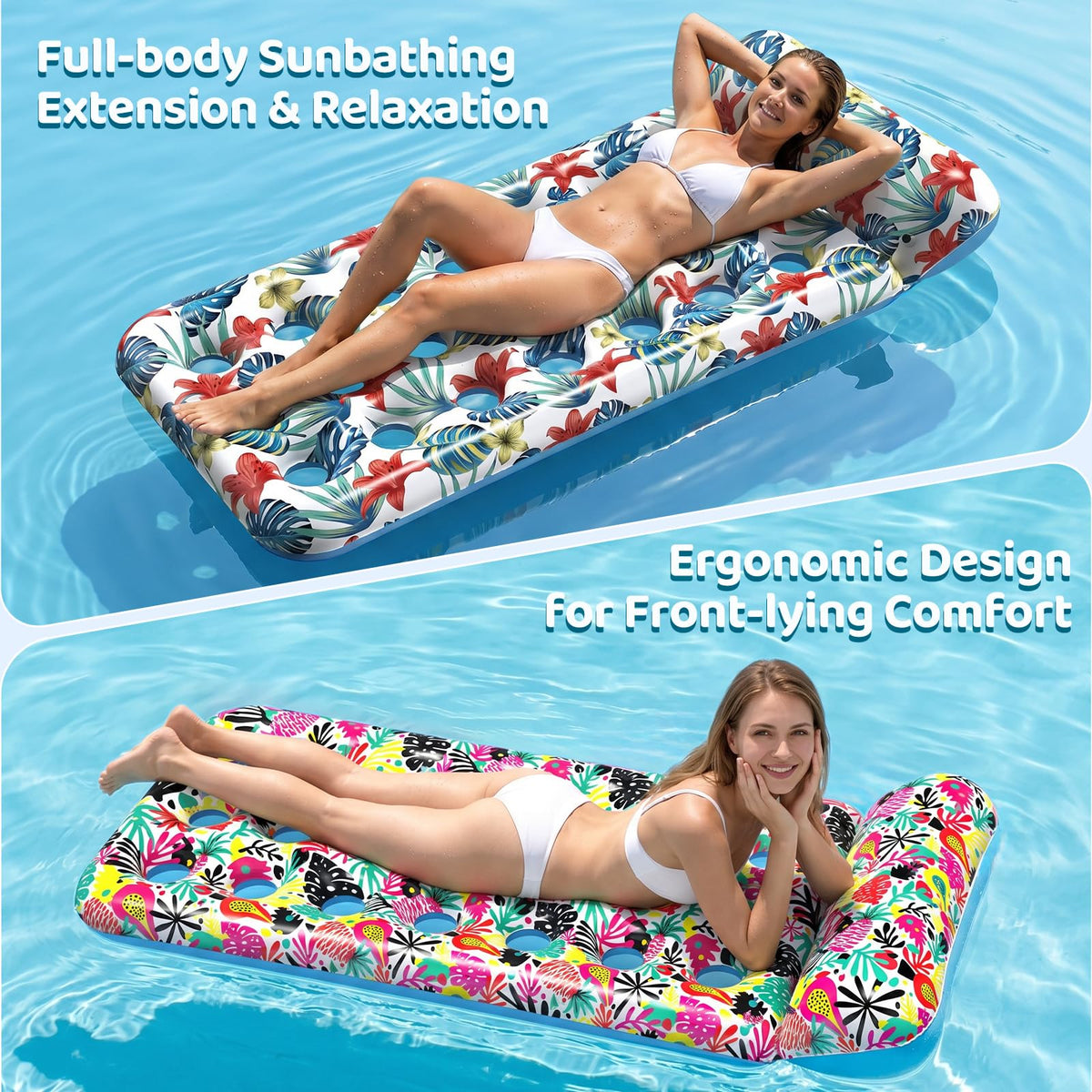 4 Pack Oversized Inflatable Pool Floats with Headrest Q9530