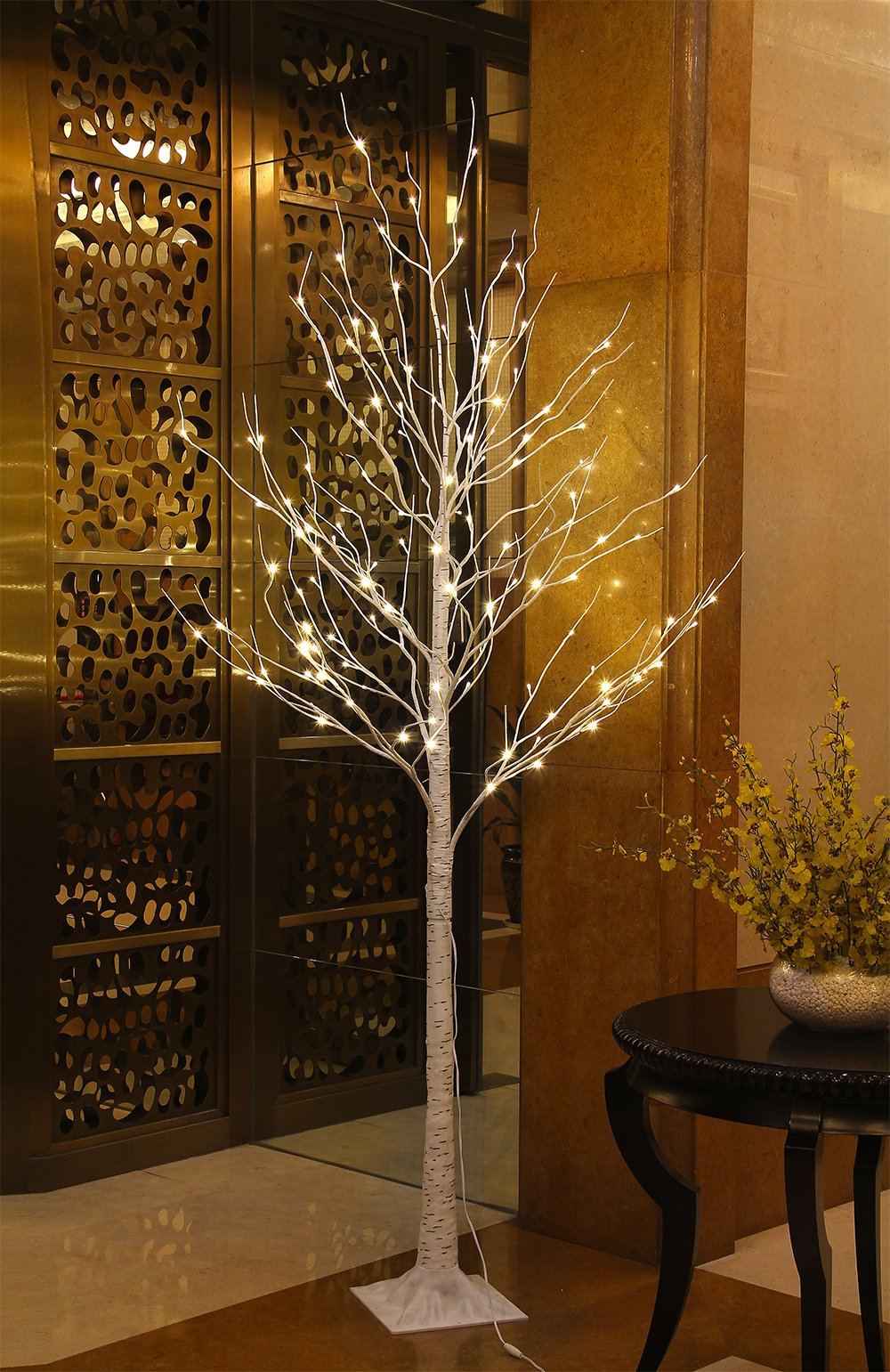 8FT 132 LED Birch Tree Warm White J4633