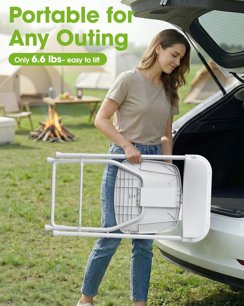 White 6-Pack Folding Chairs 440 lbs Capacity C827
