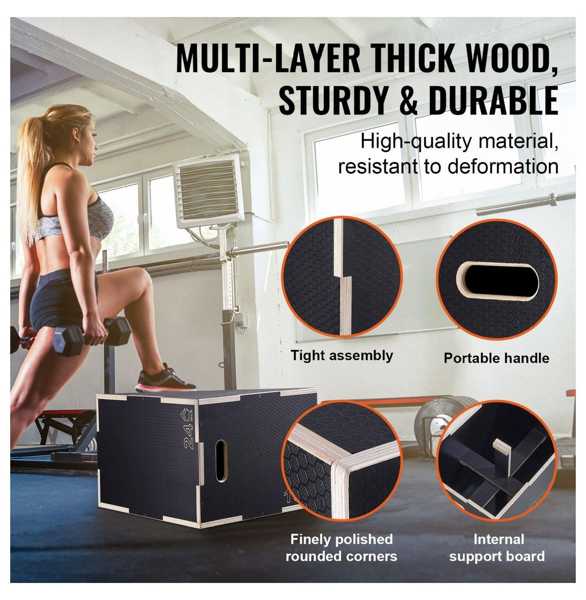 24/20/16 Inch Wooden Plyo Box A37833
