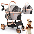 Dog Stroller with Detachable Carrier, Rubber Wheels, 50 lbs, Grey O498822