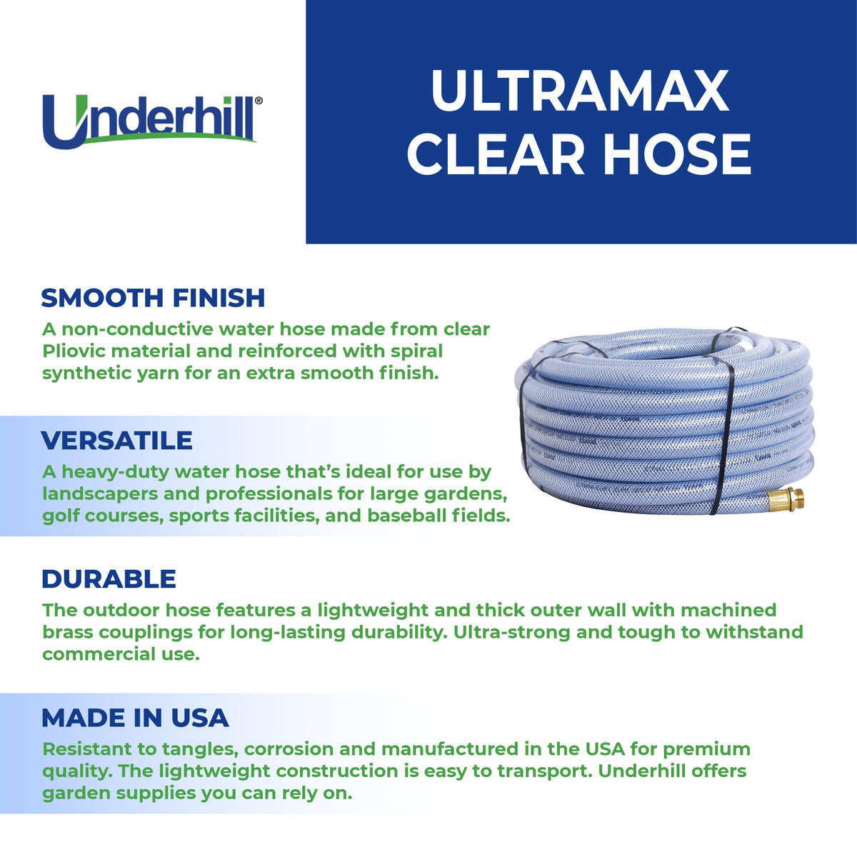 Clear 100 ft 3/4 Inch Flexible Anti-Kink Garden Water Hose X9840