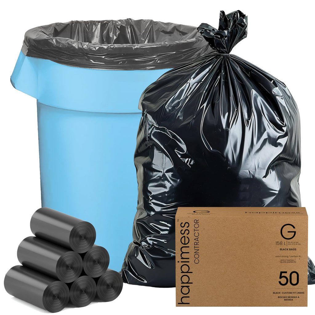 50-Count 42 Gal 3 Mil Contractor Trash Bags, Black H684
