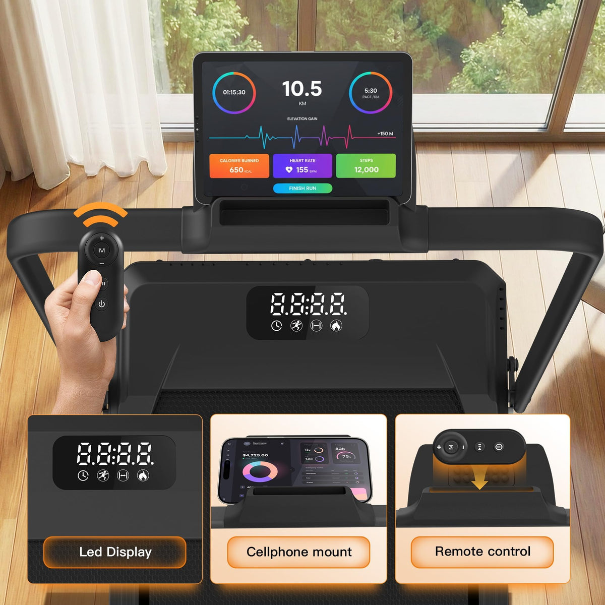 Foldable Treadmill with Incline H2004