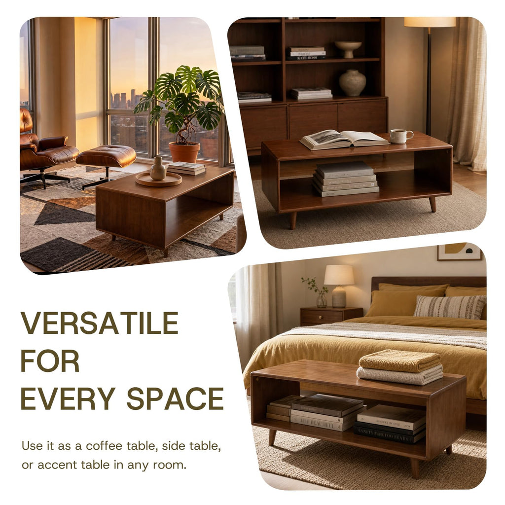 39" Rectangular Solid Wood Coffee Table R2188