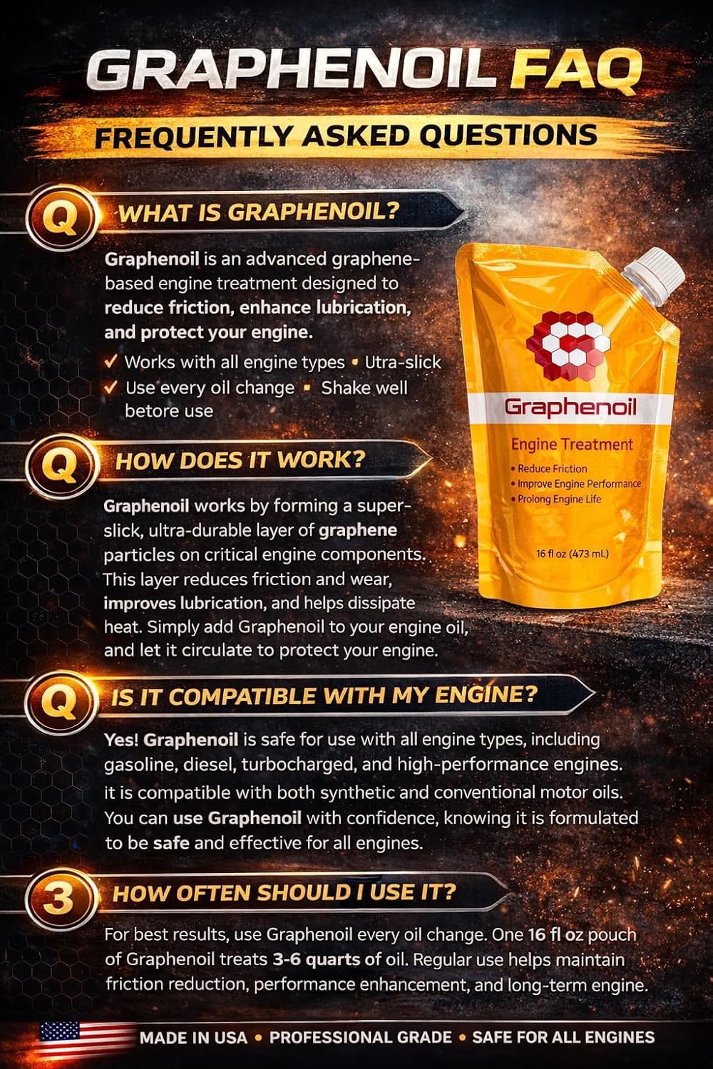 Graphene Engine Treatment, Pack of 6 – 16 oz Pouches R24767
