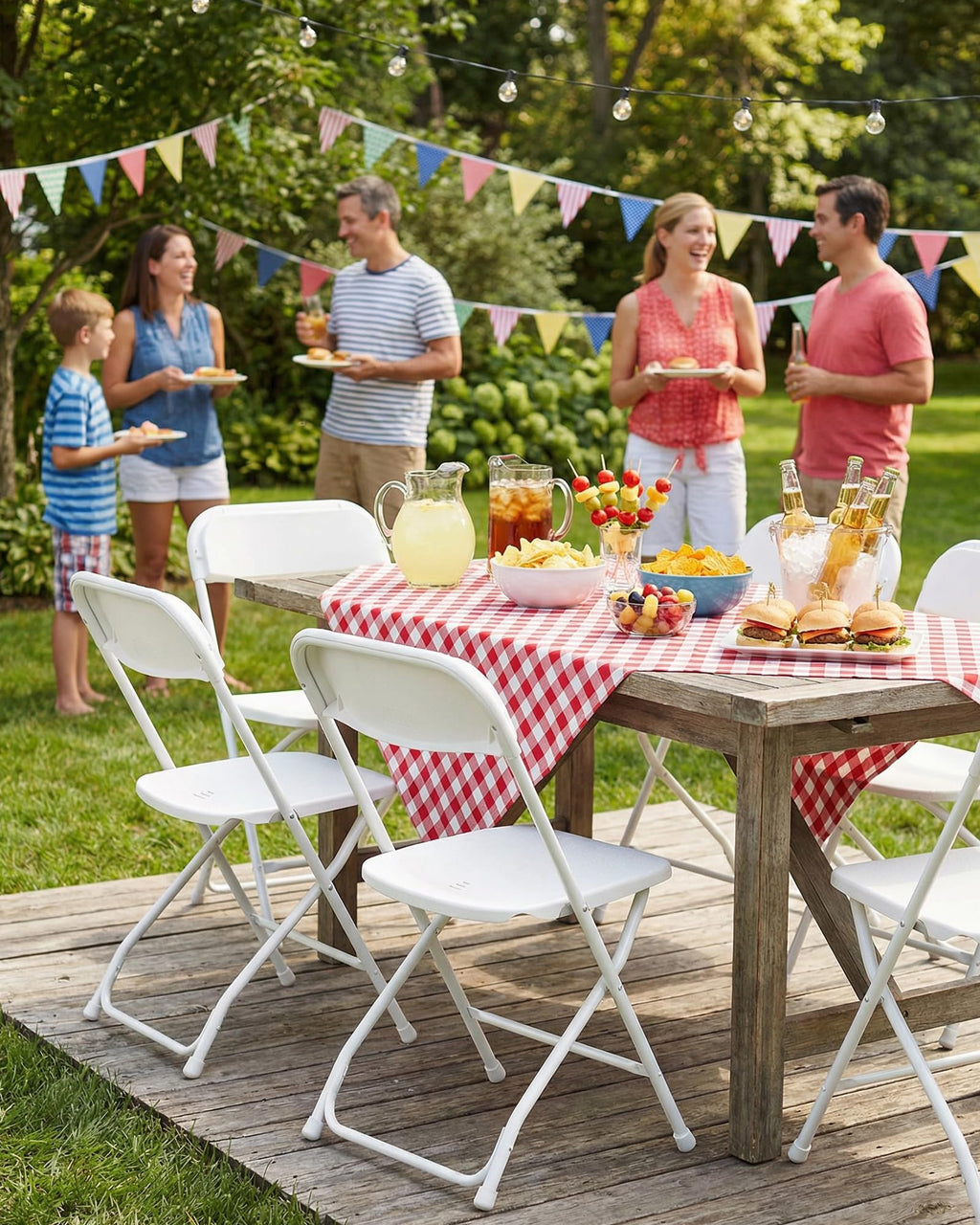 White 6-Pack Folding Chairs 440 lbs Capacity C827