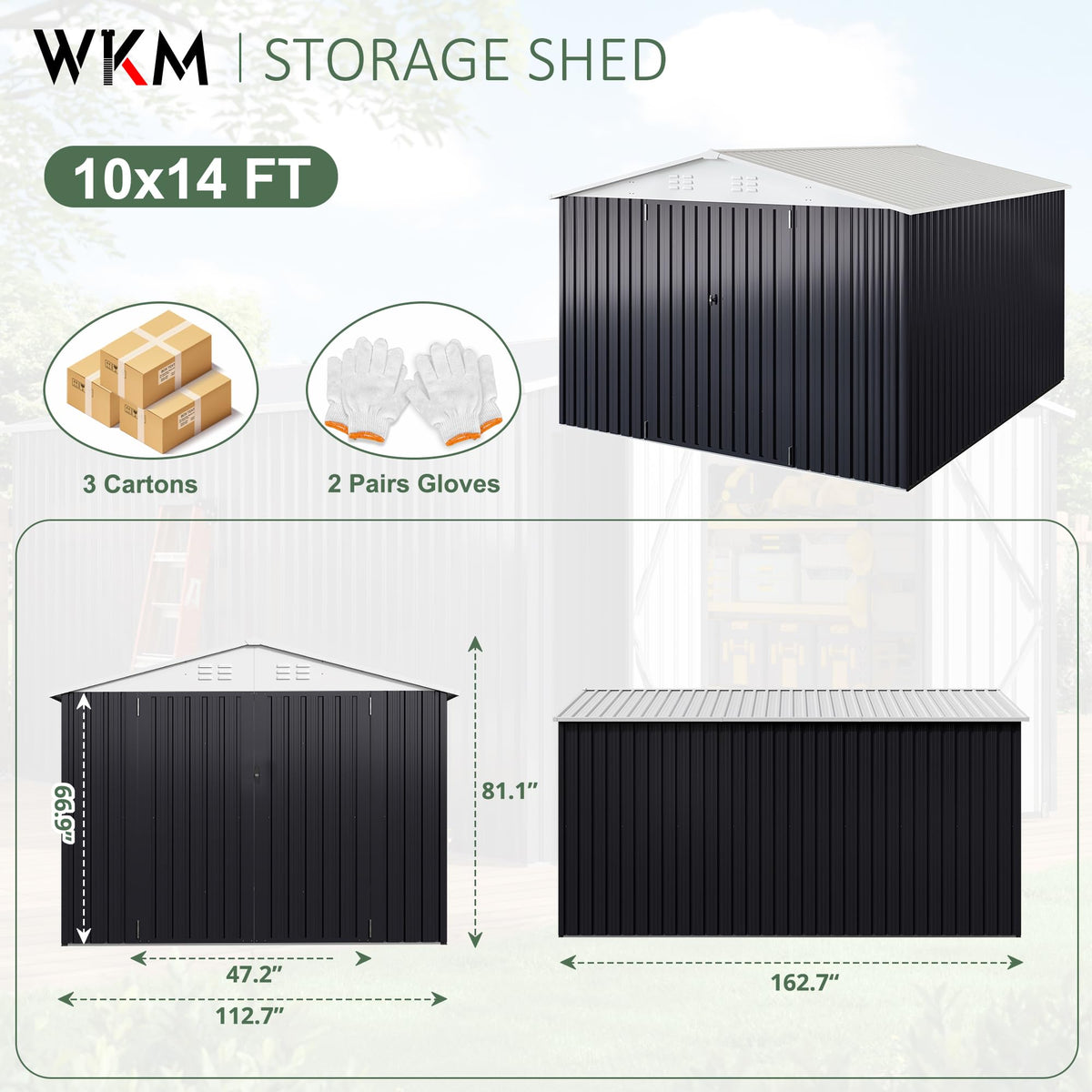 10x14 FT Outdoor Storage Shed Y909