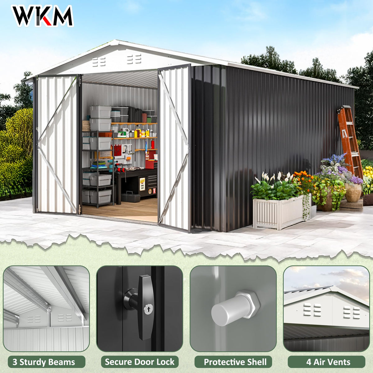 10x14 FT Outdoor Storage Shed Y909