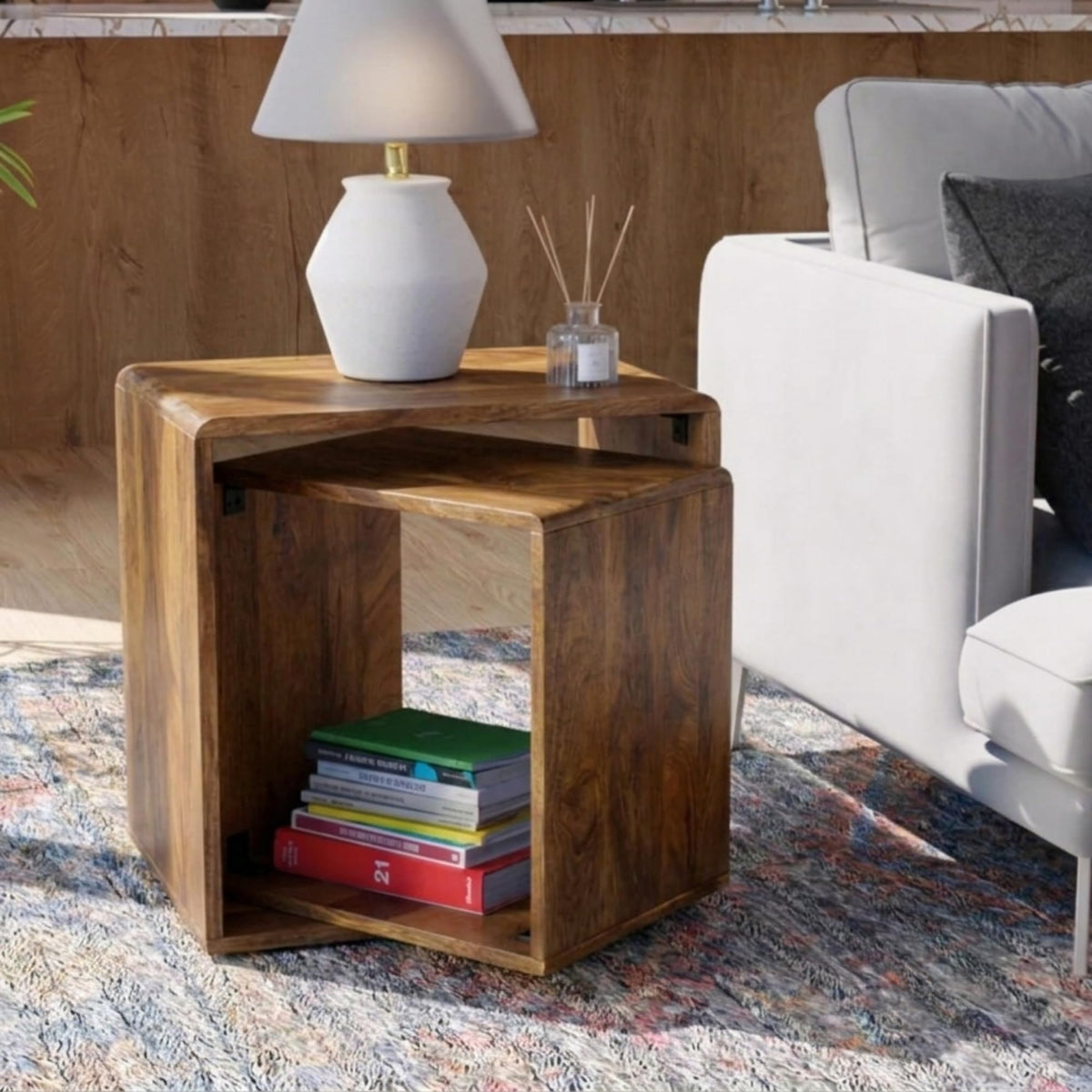 Sheesham Wood Nesting Tables Set of 2 P1941
