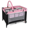 3 in 1 Pink Pack and Play Baby Crib Bassinet H1379