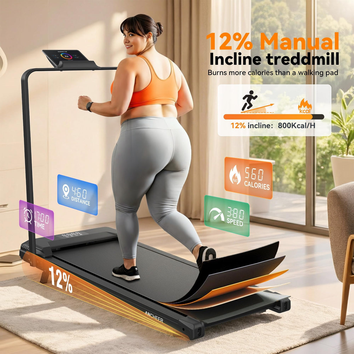 Foldable Treadmill with Incline H2004