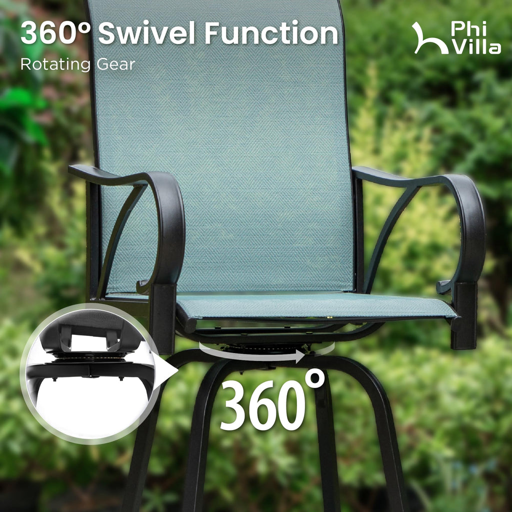 Swivel Metal Bar Stools and Table Set for 4 W9114