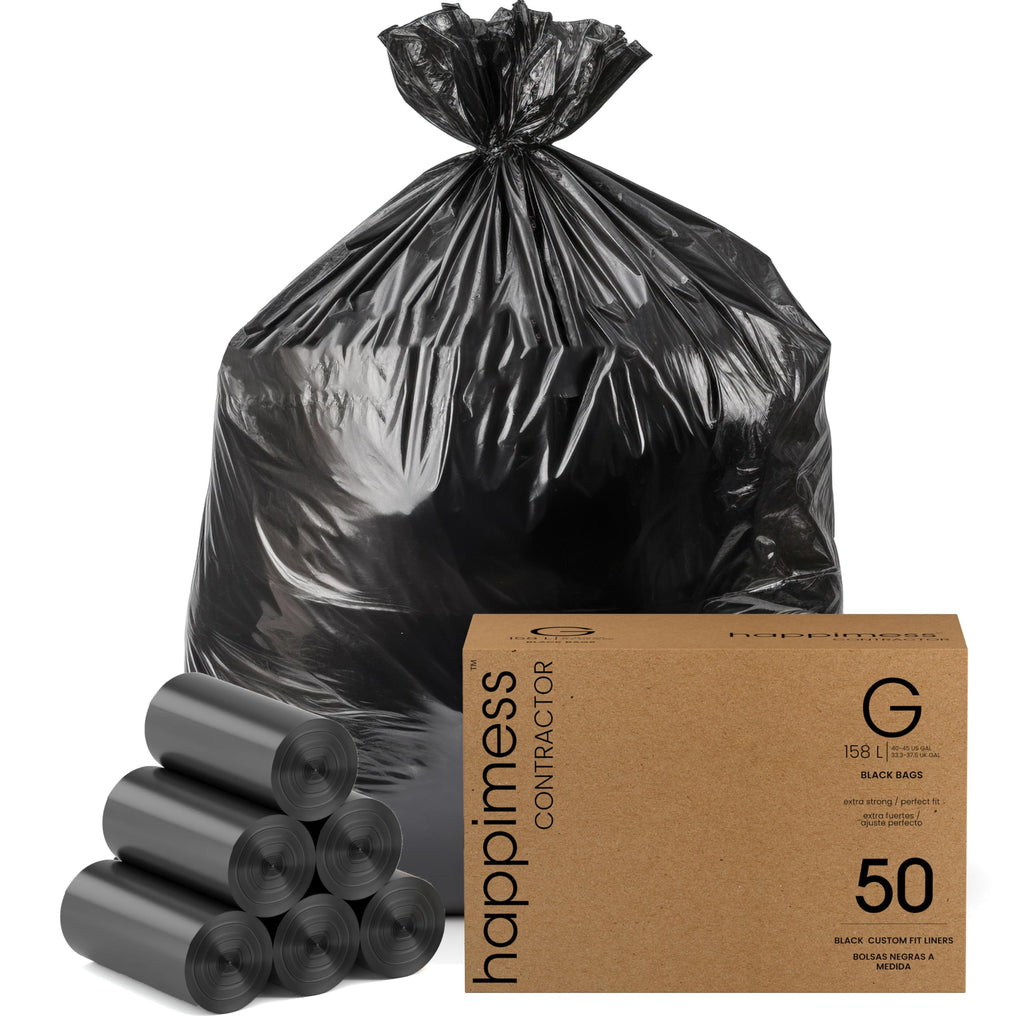 50-Count 42 Gal 3 Mil Contractor Trash Bags, Black H684