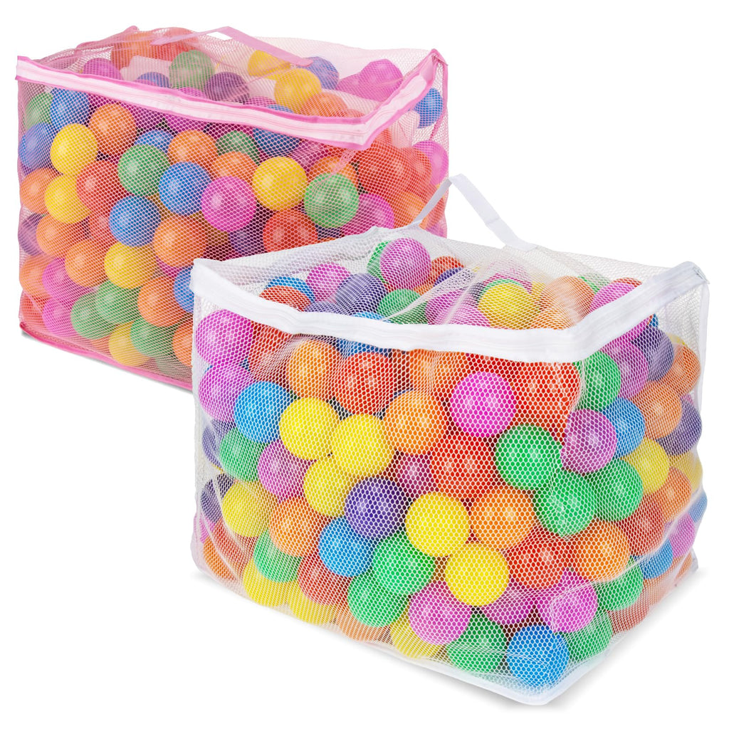 2 PCS Mesh Storage Bags with Zipper P782505