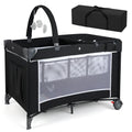 4 in 1 Folding Playpen with Bassinet and Carry Bag Q9650