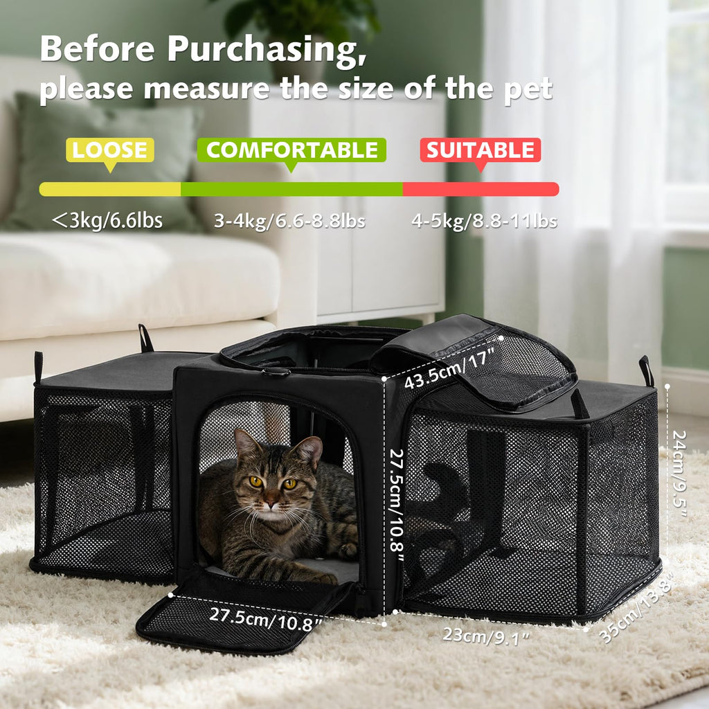 Expandable Dark Gray Cat Carrier X61375