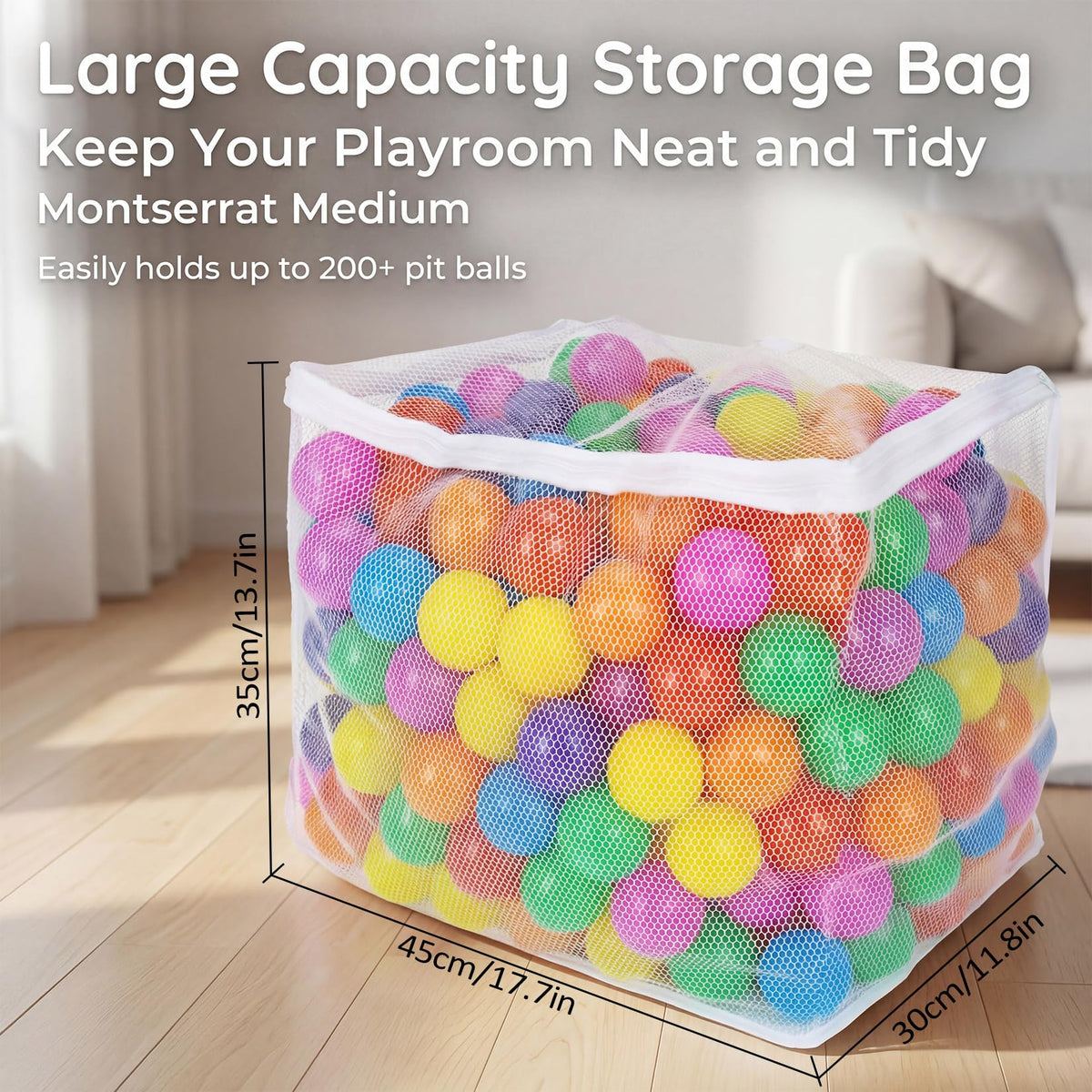 2 PCS Mesh Storage Bags with Zipper P782505