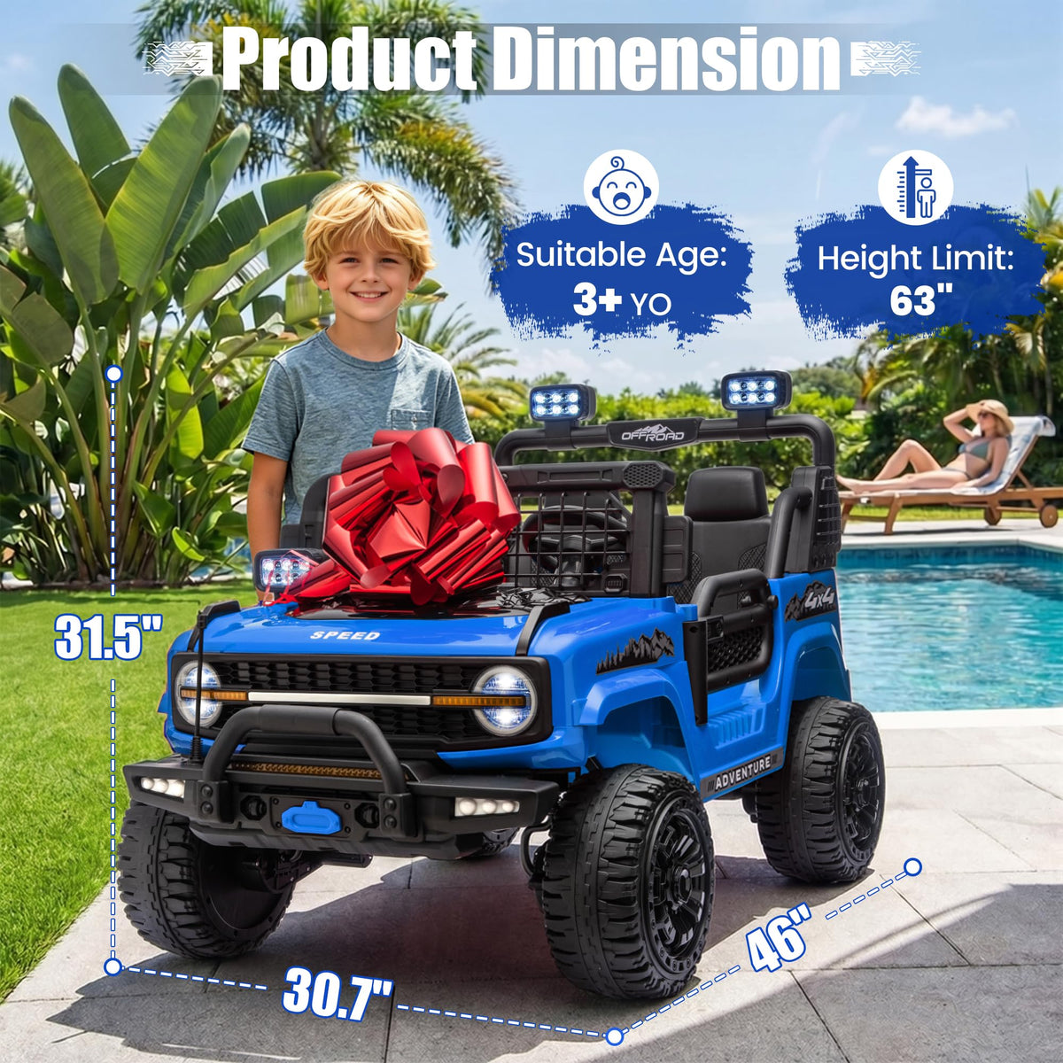 24V Electric 2 Seater Ride On Truck Toy with Remote Control C156