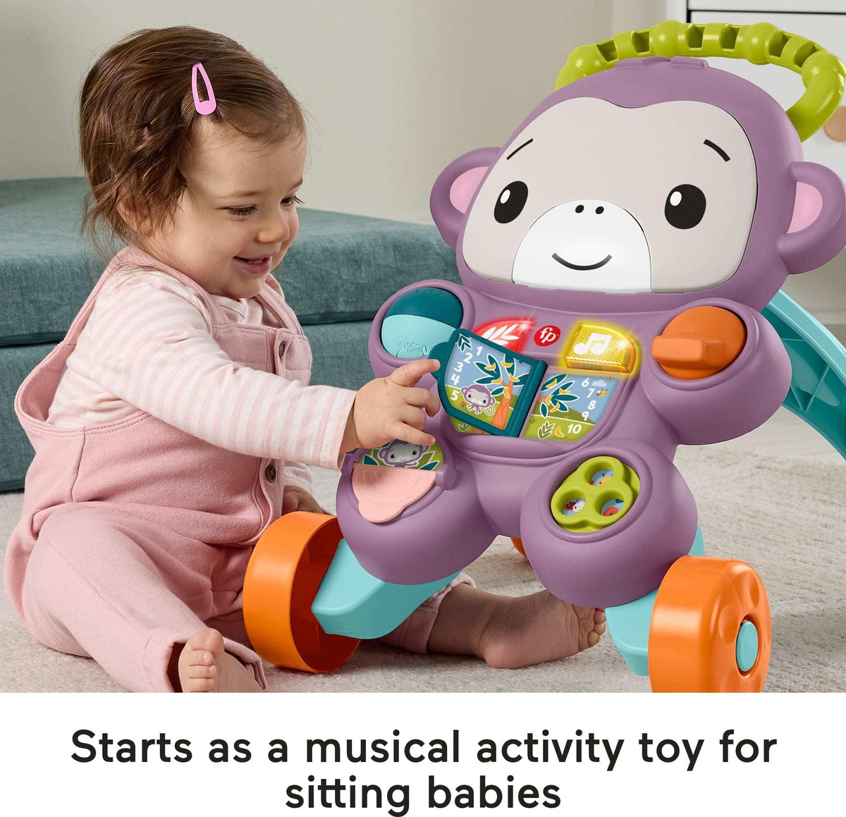 Purple Monkey Baby Walker with Music Lights & Activities A833