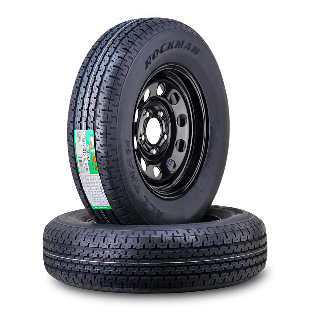 ST205/75R15 8-Ply Trailer Tire Wheel Black Mod Rim Pk2 X645962