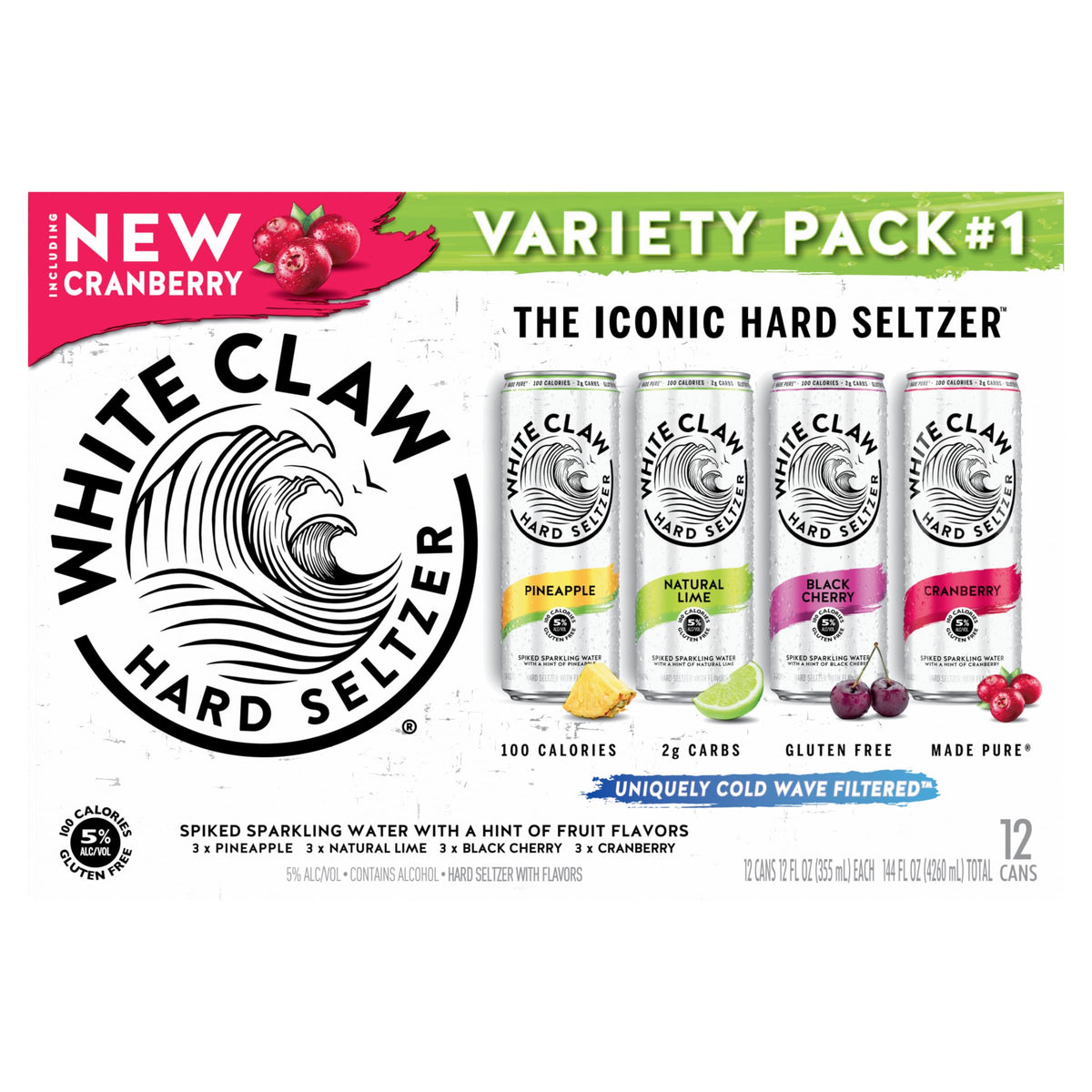 Hard Seltzer Variety Pack 12pk 12 Fl Oz Cans E6674