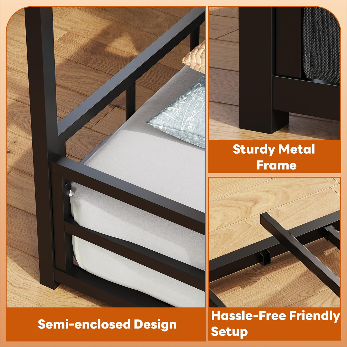 Twin Size Metal Floor Bed Frame X23301