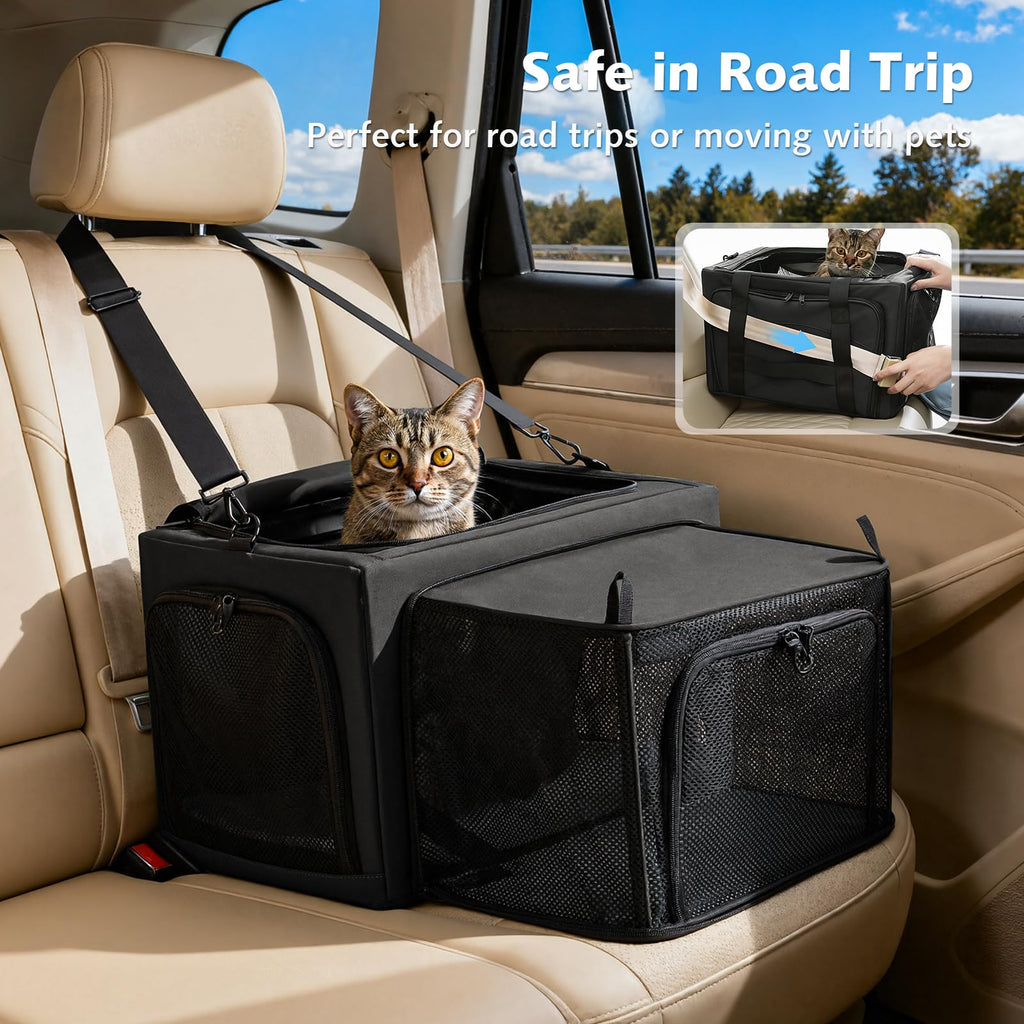 Expandable Dark Gray Cat Carrier X61375